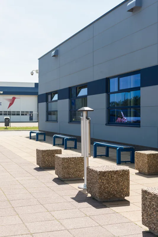 Cleanil asbakpaal dubbel aluminium met regendak