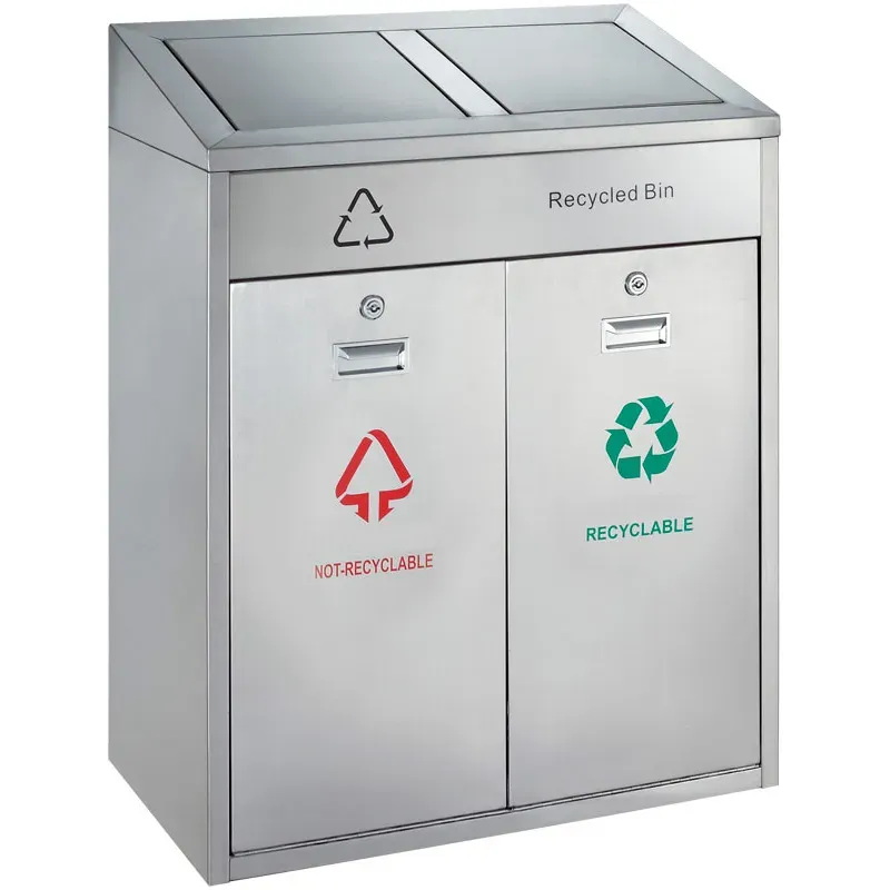 Cleanil VB 667802 recycling afvalbak outdoor 2x55L RVS mat