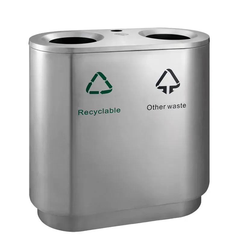Cleanil VB 667796 recycling afvalbak indoor 2x41L mat RVS