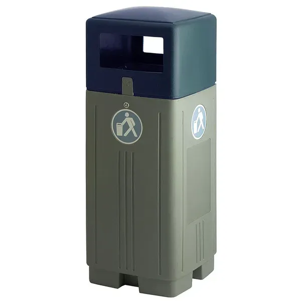 Cleanil VB 220100 buitenafvalbak 110L grijs blauw kunststof