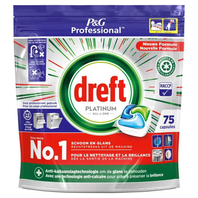 Dreft Platinum All-in-1 Regular vaatwastabletten PG 881286 glans