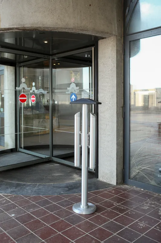 Cleanil asbakpaal dubbel aluminium met regendak