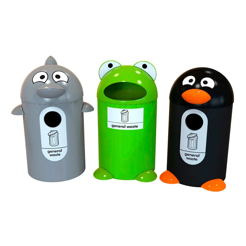 Cleanil PenguinBuddy 061877 afvalbak 55 liter zwart