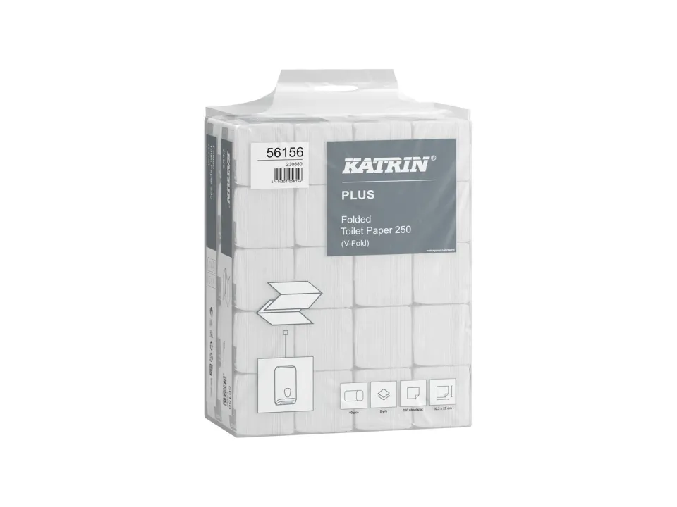 Katrin Plus 250 gevouwen toiletpapier zacht wit