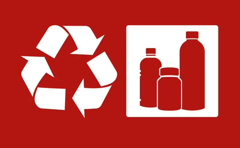 Cleanil VB 033681 stickerset afvalscheiding blauw rood 2-delig