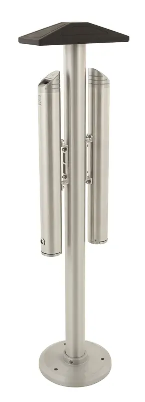 Cleanil asbakpaal dubbel aluminium met regendak