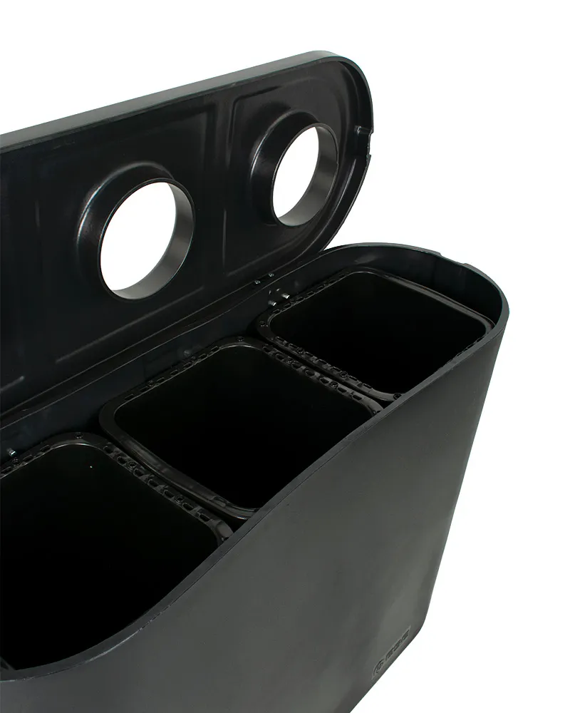 Cleanil Triomf 3x45L BE/NL/FR afvalbak zwart 3-vaks