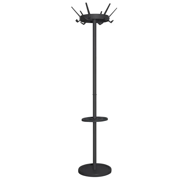 Cleanil Crown VB 718085 staande kapstok zwart met parapluhouder