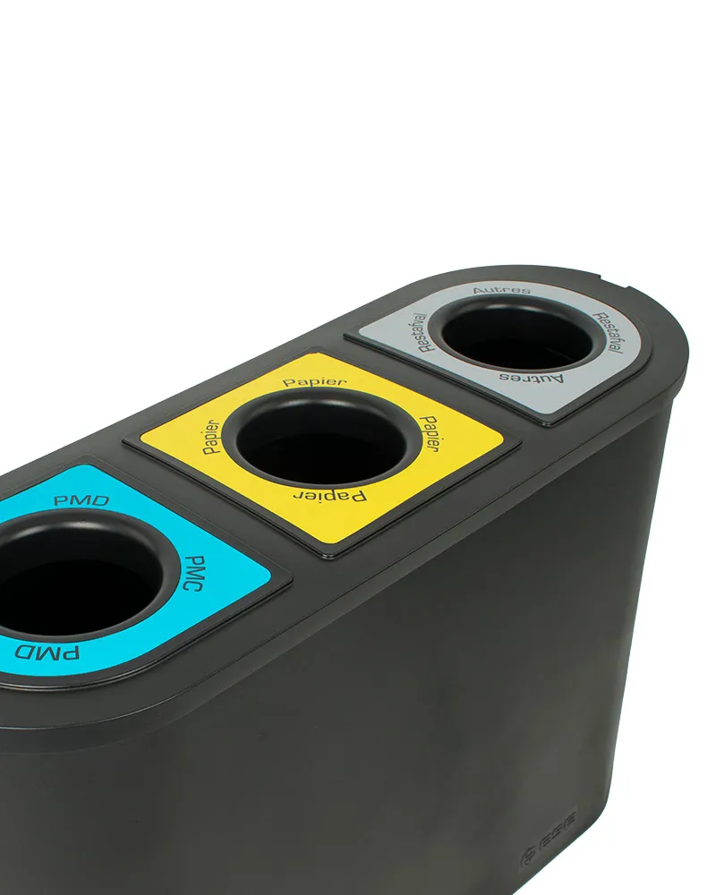 Cleanil Triomf 3x45L BE/NL/FR afvalbak zwart 3-vaks