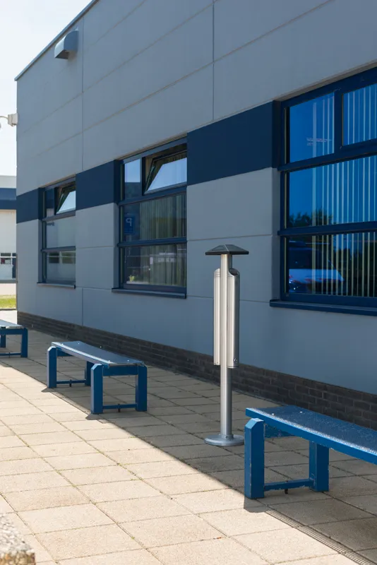 Cleanil asbakpaal dubbel aluminium met regendak