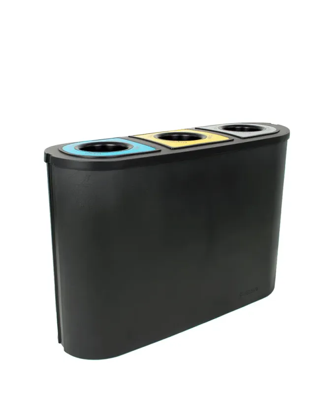 Cleanil Triomf 3x45L BE/NL/FR afvalbak zwart 3-vaks