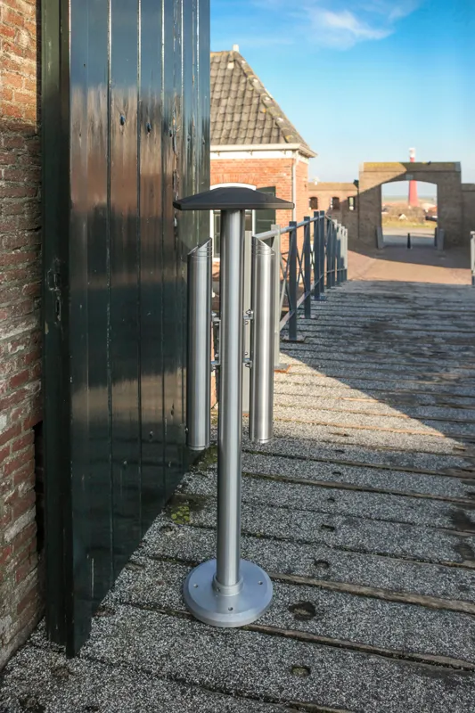 Cleanil asbakpaal dubbel aluminium met regendak