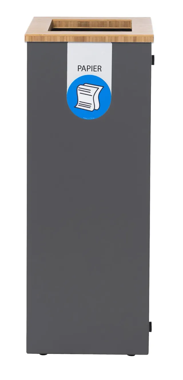 Cleanil Paxa Large 65L afvalbak papier antraciet blauw