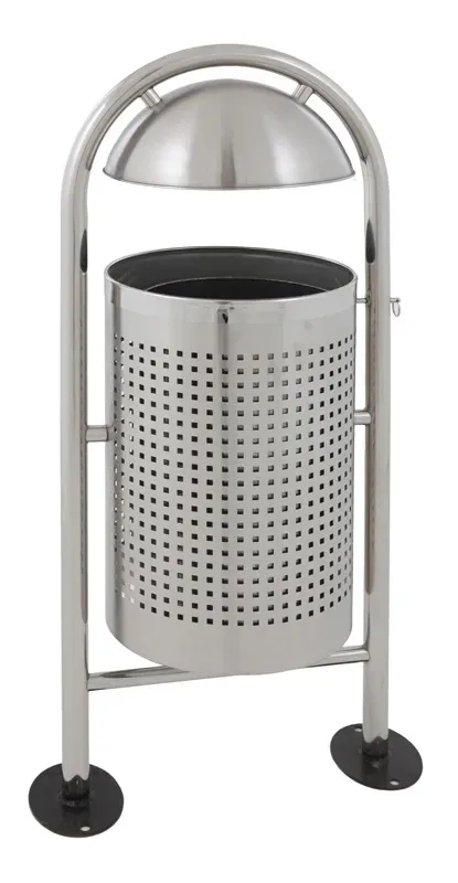 Cleanil VB 650361 buitenafvalbak 27 liter mat RVS met regendak