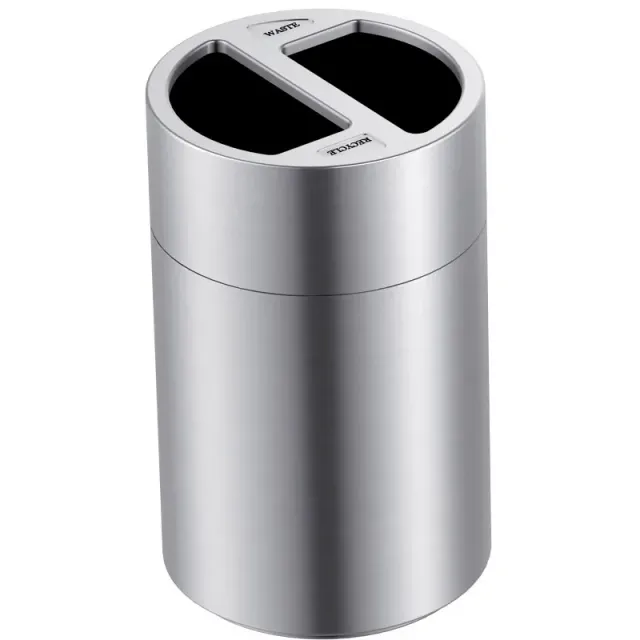 Cleanil recycling afvalbak 2×60 liter aluminium