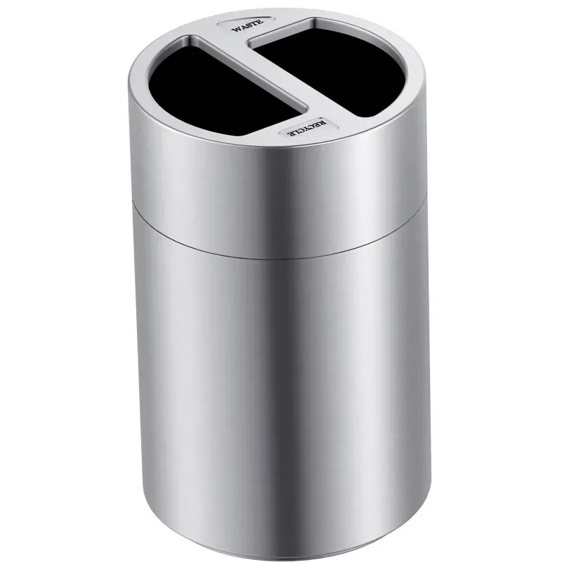 Cleanil recycling afvalbak 2×60 liter aluminium