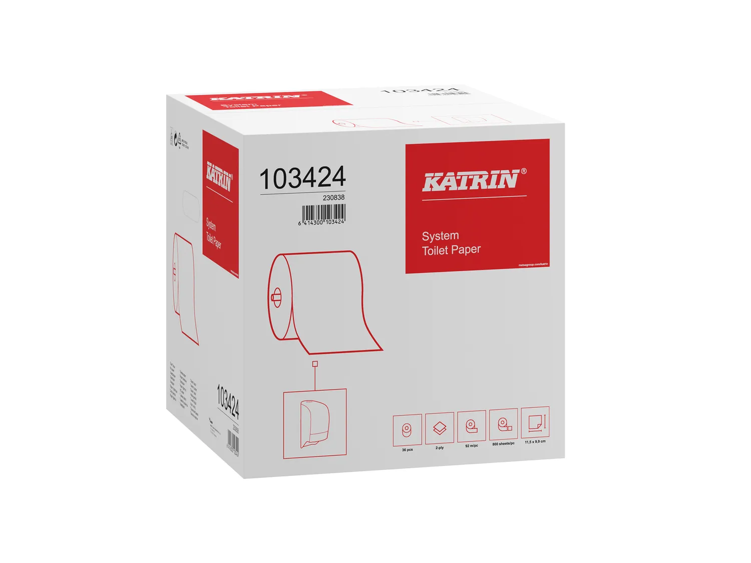 Katrin System toiletpapier systeemrol zacht wit