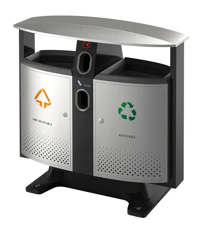 Cleanil buitenafvalbak VB 650408 2x39L batterijscheiding